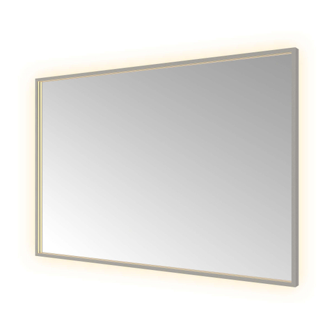 Hotbath &MORE Spiegel - 120x80cm - directe en indirecte LED - color changing - spiegelverwarming - dimbaar - met afstandsbediening - PVD - mat wit (antraciet) SW1246032