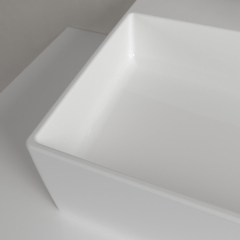 Villeroy & Boch memento 2.0 opzetwastafel - 60x42cm - met 1 kraangat - zonder overloop - White Alpine (glans wit) SW479873