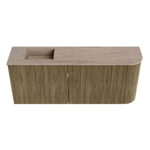 Mondiaz JOYA-DLUX Meuble de salle de bains 101.6cm - arrondi droit couleur Dusk - Vasque FAYE position Gauche 1 trou de robinet couleur Saba SW1426095