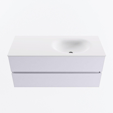 Mondiaz VICA Ensemble meuble de salle de bains - 110cm - cale - 2 tiroirs - Lavabo MOON - droite - sans trou de robinet - couleur talc - Version XL 60cm de haut SW1189239