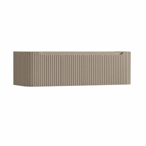 H&R Badmeubelen Juice Wastafelonderkast - 140x45x40cm - afgeronde hoeken - 3D-front - 2 lades - geïntegreerde greep - olive SW1259402