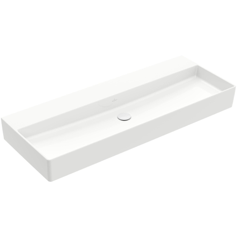 Villeroy & Boch memento 2.0 wastafel - voor handdoekhouders - 120x47cm - zonder overloop - zonder kraangat - White Alpine (glans wit) SW358478