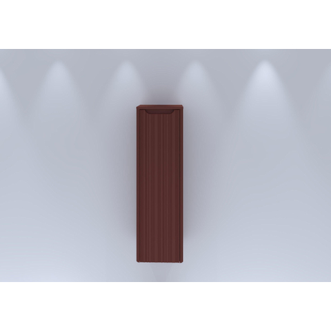 H&R Badmeubelen Juice Halfhoge Kast - 40x35x130cm - met ronde hoeken - 3D-front - 1 deur - rechtsdraaiend - terra mat SW875708
