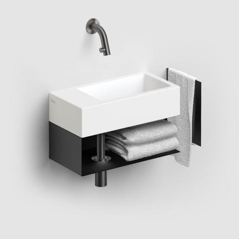 Clou Flush 3 lave-mains 36x18cm sans trou de robinetterie à gauche blanc mat cér. SW795716