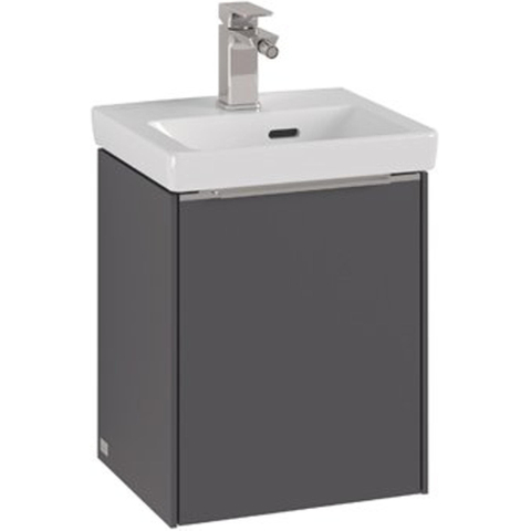Villeroy & Boch Subway 3.0 wastafelonderkast - 40x40x30cm - met 1 rechtsdraaiende - softclose deur - met aluminium glanzende greep - spaanplaat - Brilliant White (wit) SW701652