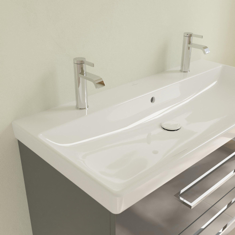 Villeroy & Boch Avento meubelwastafel - 100x47cm - 2 kraangaten - met overloop CeramicPlus - White Alpine (glans wit) SW59851
