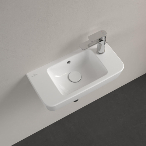 Villeroy & Boch O.novo fontein - 50x25cm m.1 kraangat - met overloop - White Alpine (glans wit) SW448395