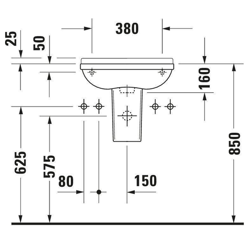 Duravit Starck 3 Fontein - 50 x - 26 cm - wit 0313688