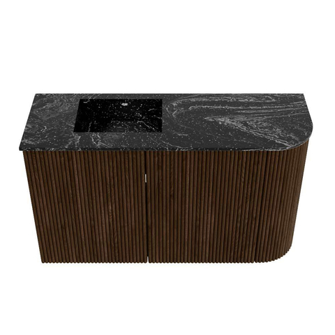 Mondiaz JOYA-DLUX 71.6cm toiletmeubel - ronding rechts kleur Walnut - Wastafel FAYE positie Links Zonder kraangat kleur Lava. SW1422467