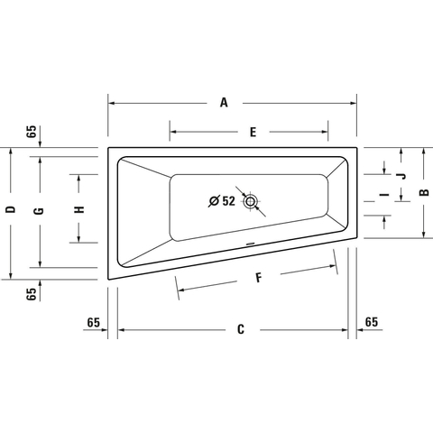 Duravit No.1 Bad offset - 160x85cm hoek links - wit glanzend SW723717