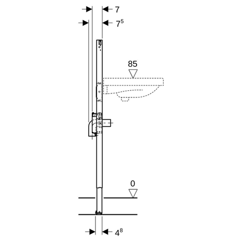 Élément Geberit Duofix lavabo 112cm robinet lavabo partie encastrable. SW1237129