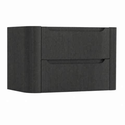 H&R Badmeubelen Juice Wastafelonderkast - 80x45x50cm - afgeronde hoeken - 2 lades - geïntegreerde greep - basalt SW1489280