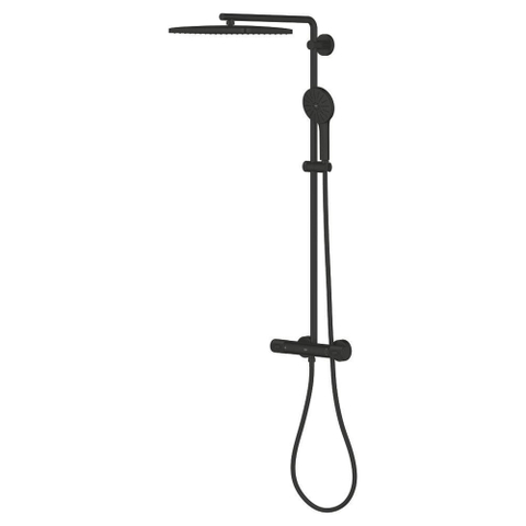 GroheVitalio Joy+douchesysteem met hoofddouche en handdouche350x230mmMat Zwart SW1590078