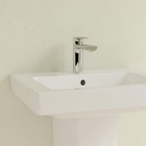 Villeroy & Boch Subway 2.0 wastafel - 55x47cm - 1 kraangat - met overloop - White Alpine (glans wit) 1024088