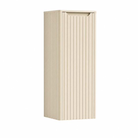 H&R Badmeubelen Juice Halfhoge kast - 40x35x100cm - met ronde hoeken - 3D-front - 1 deur - rechtsdraaiend - merino SW1488637
