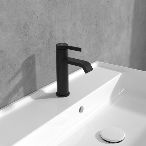 Villeroy & Boch Dawn 1 greeps wastafelkraan - zonder pop up afvoergarnituur - mat zwart SW974123