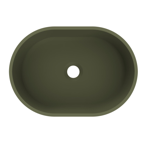 Arcqua Case waskom - 40x28cm - Ovaal - Cast marble Mat groen SW909487