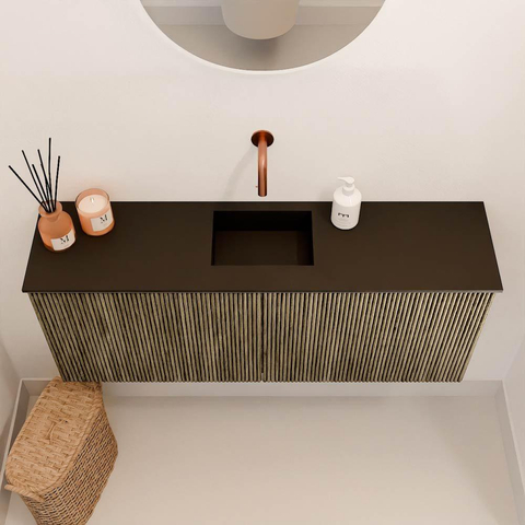 Mondiaz JOYA 100cm meuble de toilette - couleur Dusk - Vasque FAYE position Milieu Sans trou de robinet couleur Urban SW1421673