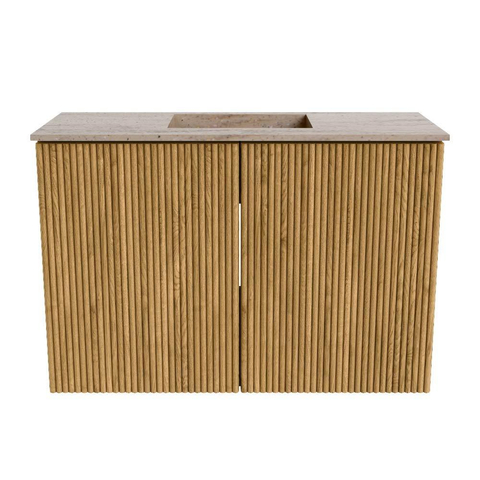 Mondiaz JOYA-DLUX 60cm meuble de salle de bains WC - couleur Oak - Vasque FAYE position Milieu Sans trou de robinet couleur Saba. SW1424155