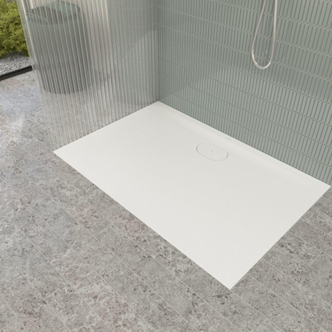 Villeroy & Boch Ecora douchebak - 120x80x3.5cm - afvoer lange zijde - white alpine (wit) SW1559014
