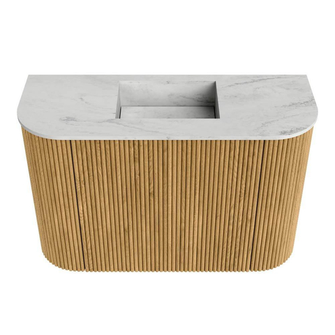 Mondiaz JOYA-DLUX 63.2cm toiletmeubel - ronding links en rechts kleur Oak - Wastafel FAYE positie Midden Zonder kraangat kleur Opalo. SW1422166