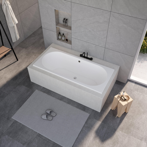 Zeza Oval Ligbad - 180x80cm - acryl - duo - glans wit SHOWROOMMODEL SHOW26031