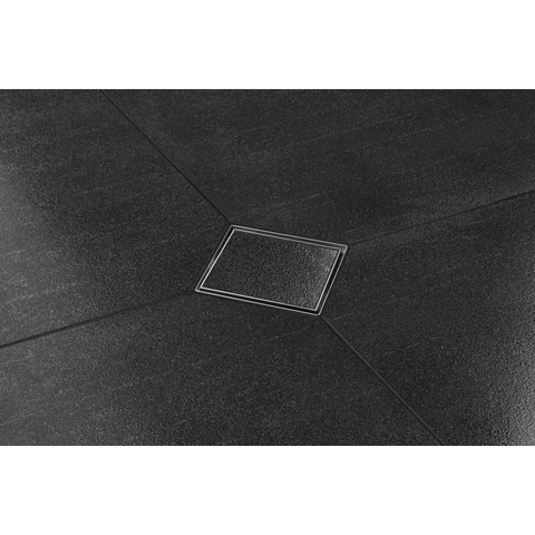 Easy drain Aqua Plus Quattro Vloerput - 15x15cm - betegel baar rooster - zijuitlaat - inbouwdiepte 7.5cm - RVS 2302723
