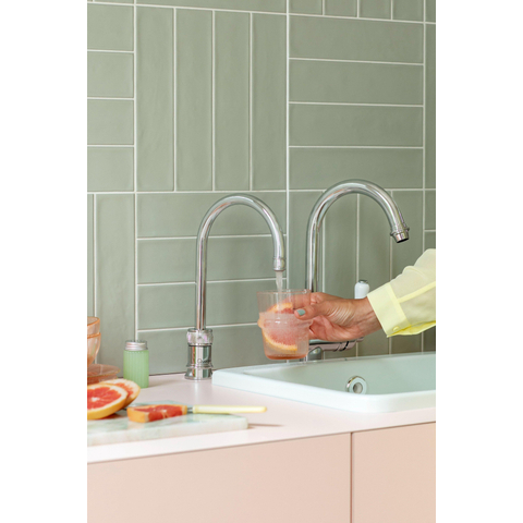 Quooker Classic Nordic Round kokendwaterkraan - draaibare uitloop - Combi reservoir - Warm / kokend water - Chroom SW299655