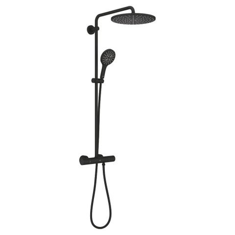 Grohe Rainshower Douchesysteem - thermostatisch - met handdouche - 3 straalsoorten - phantom black (zwart) SW901436