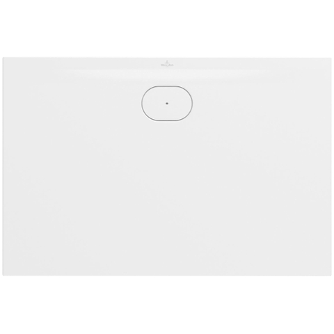 Villeroy & Boch Ecora douchebak - 120x80x3.5cm - afvoer lange zijde - stone white (wit) SW1558992