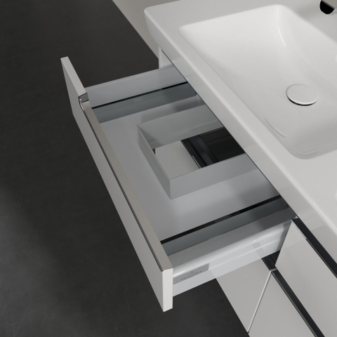 Villeroy & Boch Subway 2.0 wastafelonderkast - 128.7x59x44.9cm - glans wit SW118776
