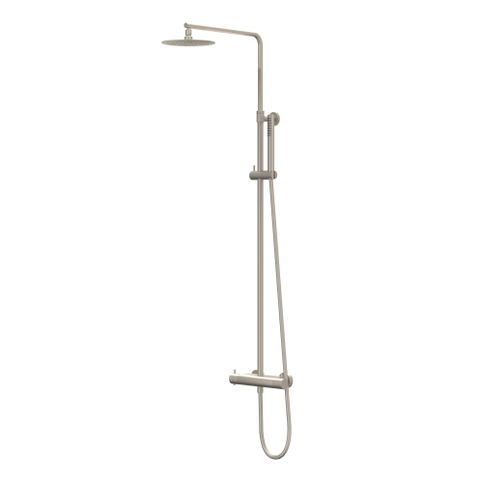 IVY Bond opbouw regendoucheset – Ø30 cm slim hoofddouche – staafhanddouche – glijstang – nickel geborsteld SW1032440