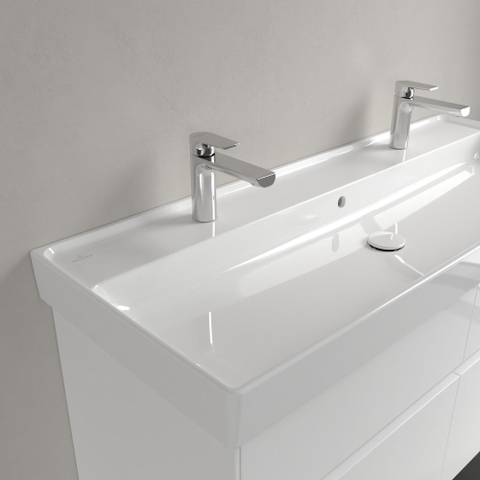 Villeroy & Boch Collaro meubelwastafel - 120x47cm - met overloop - 2 kraangaten - White Alpine (glans wit) SW358328