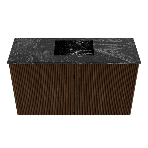 Mondiaz JOYA-DLUX Meuble de salle de bains 70cm - couleur Walnut - Vasque FAYE position Milieu Sans trou de robinet couleur Lava SW1422497