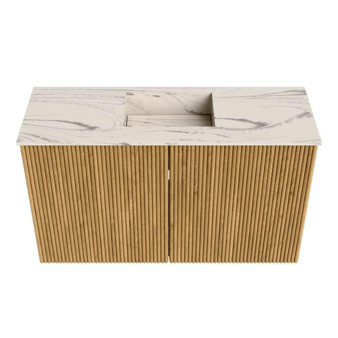 Mondiaz JOYA-DLUX 70cm toiletmeubel - kleur Oak - Wastafel FAYE positie Midden 1 kraangat kleur Nata. SW1424012