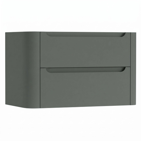 H&R Badmeubelen Juice Meuble sous lavabo - 100x45x50cm - angles arrondis - 2 tiroirs - poignée intégrée - Petrol mat SW1489513