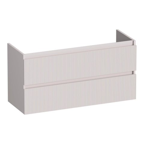 BRAUER Joy Wavy meuble sous-lavabo peu profond 100 2 tiroirs softclose - sans poignée - 1 découpe pour siphon - sable mat SW1201418