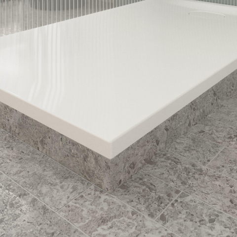 Villeroy & Boch Ecora douchebak - 140x80x3.5cm - afvoer korte zijde - white alpine (wit) SW1558929