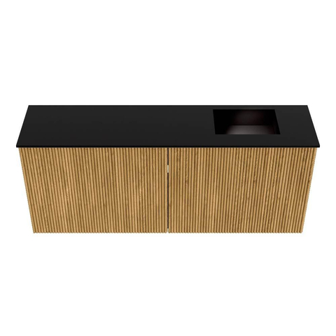 Mondiaz JOYA 100cm meuble de salle de bains - couleur Oak - Vasque FAYE position Droite Sans trou de robinet couleur Urban. SW1421212