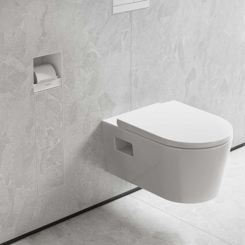 Hansgrohe XtraStoris Rock Porte-brosse WC - porte-rouleau - porte carrelable - blanc mat SW1590300