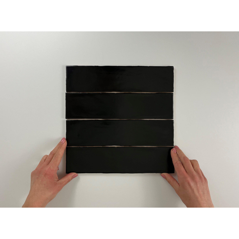 ÉCHANTILLON Terravito Pavero carreau mural - 7.5x30cm - 8.6mm - Rectangulaire - Noir mat SW736214