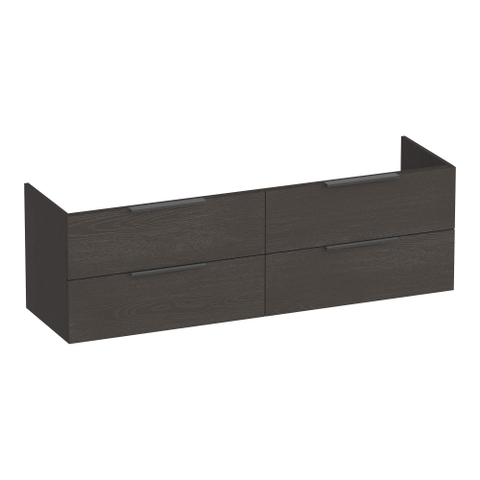 BRAUER Elevate meuble sous-lavabo 160 sans poignées rapportées 4 tiroirs à fermeture douce et 2 découpes pour siphon - Timber Anthracite SW1200143