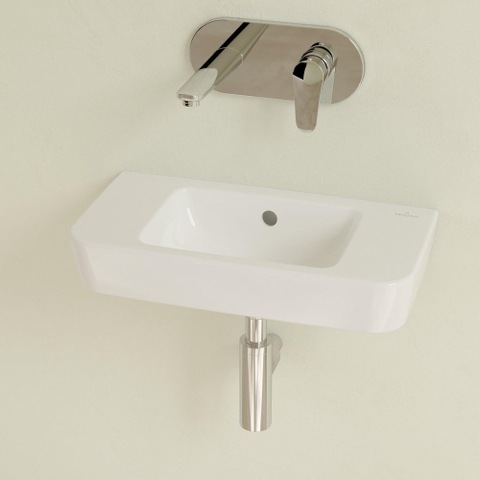 Villeroy & Boch O.novo fontein - 50x25cm - zonder kraangat - met overloop CeramicPlus - White Alpine (glans wit) SW448497