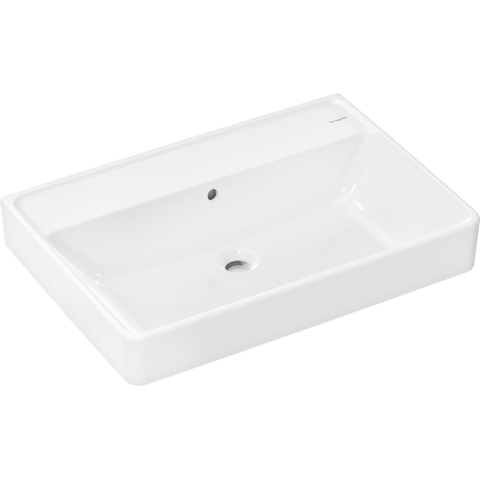 Hansgrohe Xanuia Q Wastafel/Fontein - 70x48cm - opbouw - zonder kraangaten - met overloop - geslepen - glans wit SW1165085