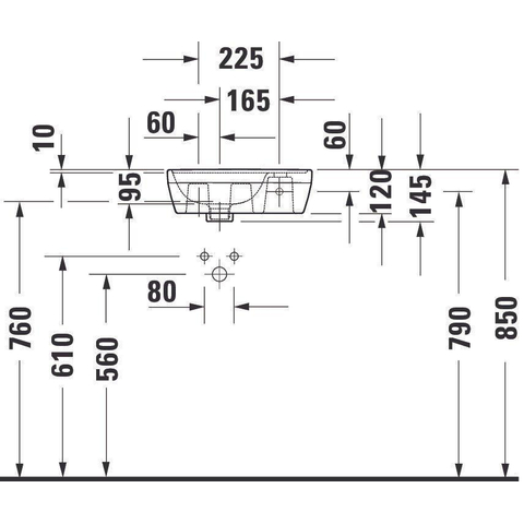 Duravit D-neo Fontein - met kraangat rechts - zonder overloop - 40x22x14cm - wit SW544121