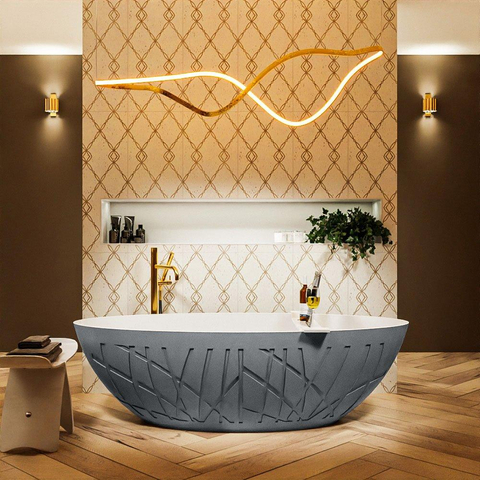 MONDIAZ ROCK Baignoire autoportante - 170x70cm - couleur Rosee / Rosee SW1015095