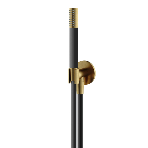 Hotbath Archie Handdouche - Wandsteun - uitlaat - doucheslang 1.5m - voor inbouwkranen - PVD - geborsteld messing (goud) SW798965