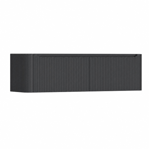 H&R Badmeubelen Juice Wastafelonderkast - 160x45x40cm - linkerhoek afgerond - 3D-front - 2 lades - geïntegreerde greep - antraciet mat SW1260293