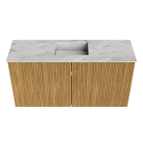 Mondiaz JOYA-DLUX Meuble de salle de bains 80cm - couleur Chêne - Vasque FAYE position Milieu Sans trou de robinet couleur Glace SW1421977