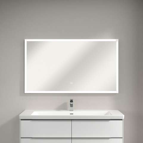 Villeroy & Boch Subway 3.0 spiegel - 130x75cm LED licht rondom - mat zilver SW641543